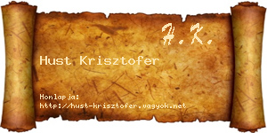 Hust Krisztofer névjegykártya